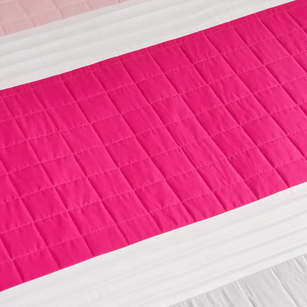 Comforter Sets-Juicy Couture Color Blocked Pieced Comforter Set Pink/White/Grey