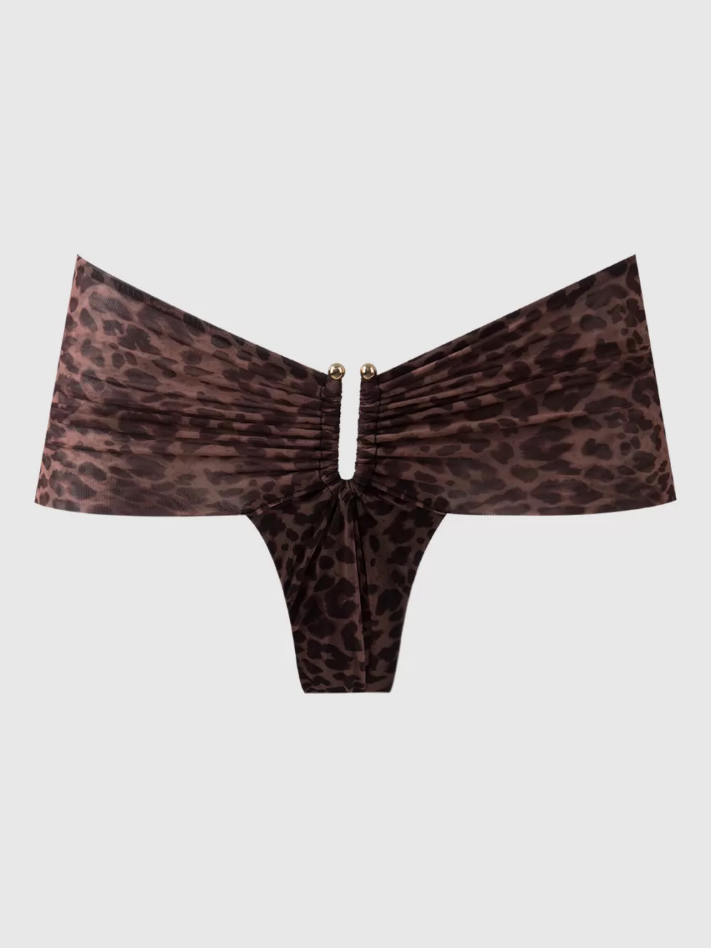 Swim Bottoms-Juicy Couture Frederick's Of Hollywood Alanza Mesh U Hook Thong Swim Bottom Leopard