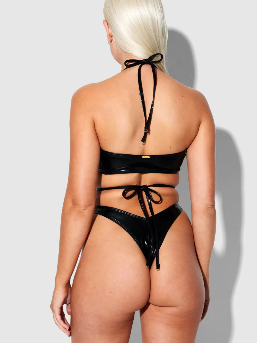 Swim Tops-Juicy Couture Frederick's Of Hollywood Onyx Corset Bandeau Swim Top Meteorite