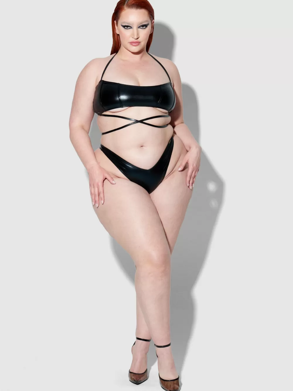 Swim Tops-Juicy Couture Frederick's Of Hollywood Onyx Corset Bandeau Swim Top Meteorite