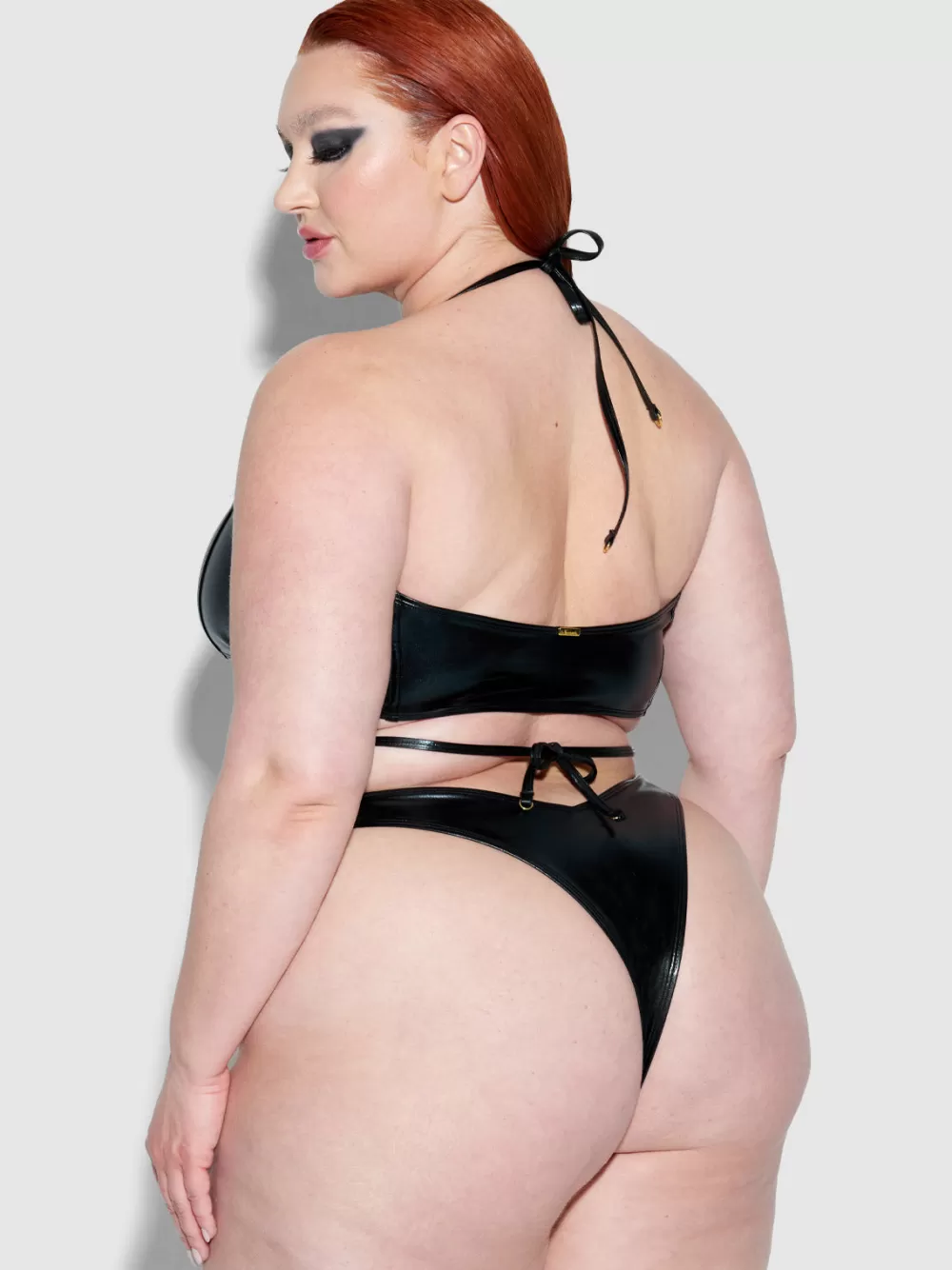 Swim Tops-Juicy Couture Frederick's Of Hollywood Onyx Corset Bandeau Swim Top Meteorite