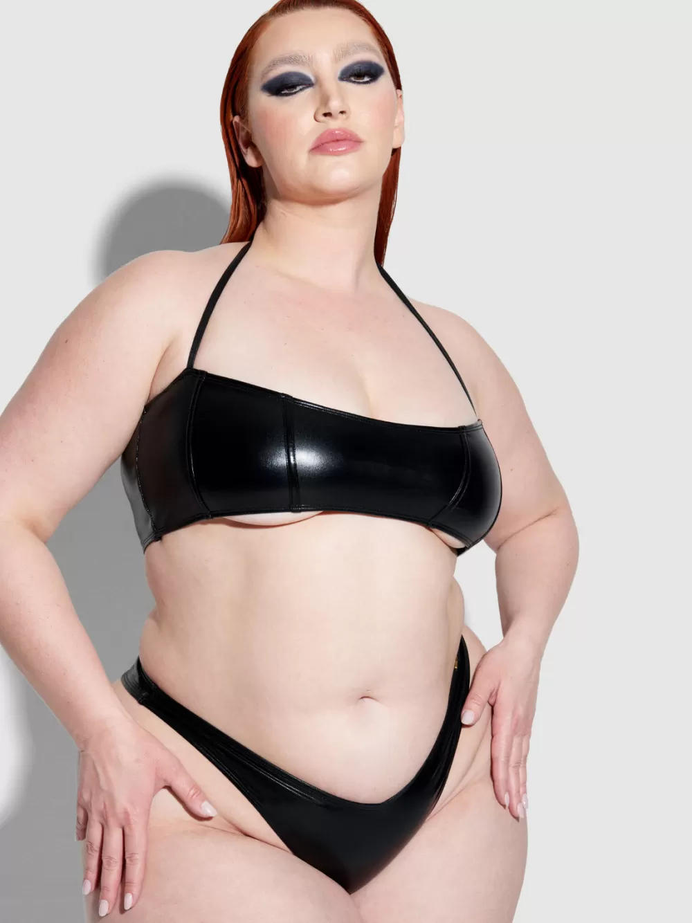 Swim Tops-Juicy Couture Frederick's Of Hollywood Onyx Corset Bandeau Swim Top Meteorite