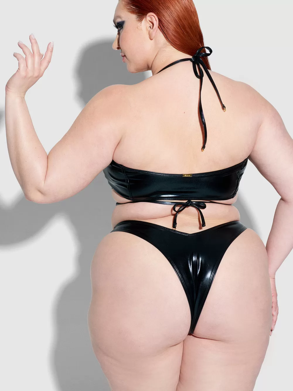Swim Tops-Juicy Couture Frederick's Of Hollywood Onyx Corset Bandeau Swim Top Meteorite