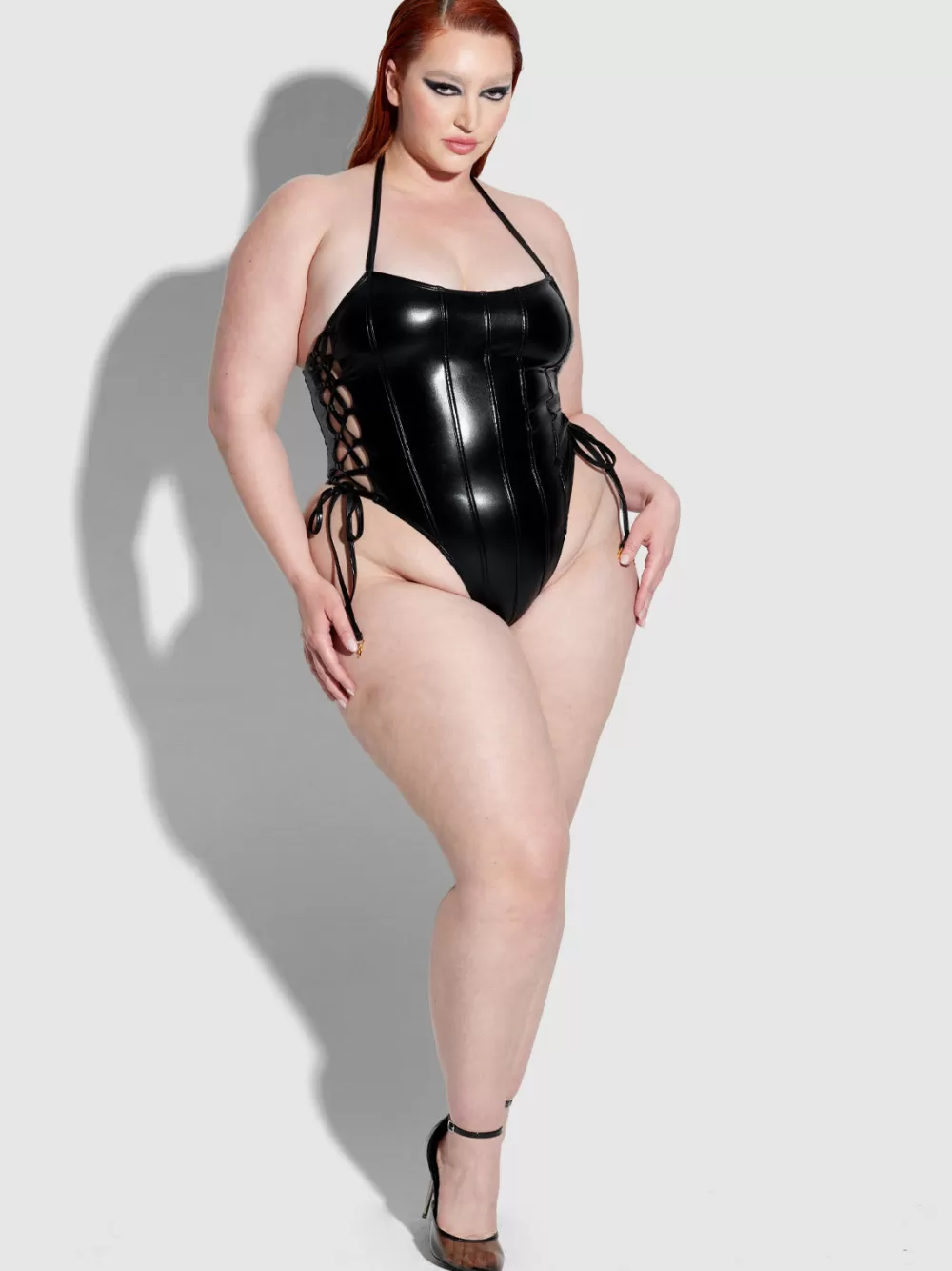 Swim One Pieces-Juicy Couture Frederick's Of Hollywood Onyx Corset Swim One Piece Meteorite