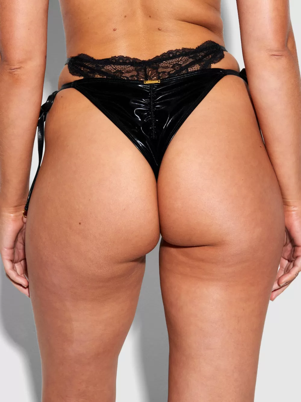 Swim Bottoms-Juicy Couture Frederick's Of Hollywood Onyx Double Layer u0026 Lace Swim Cheeky Meteorite