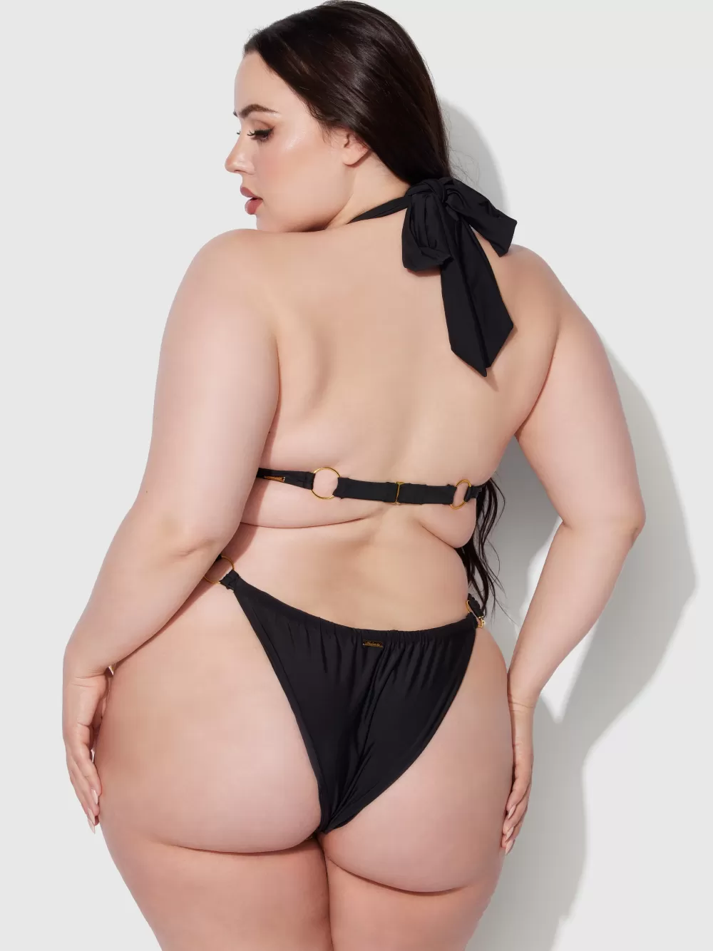 Swim Tops-Juicy Couture Frederick's Of Hollywood Rising Star Wrap Halter Push Up Swim Top Black