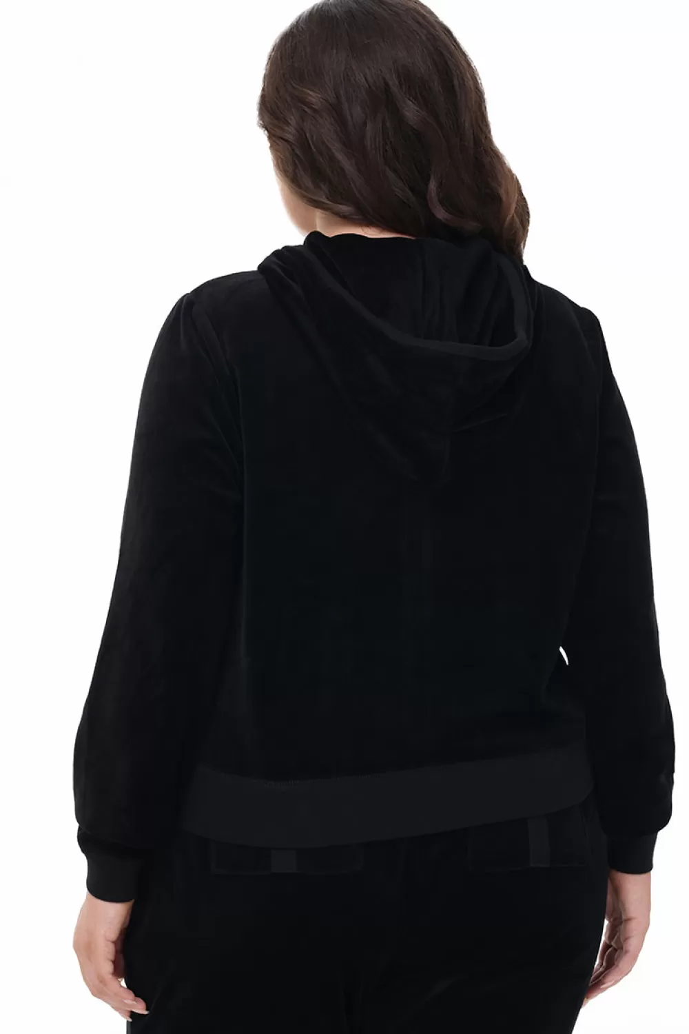 Track Tops | Track Tops-Juicy Couture Plus-Size Heritage Cotton Velour Hoodie Liquorice