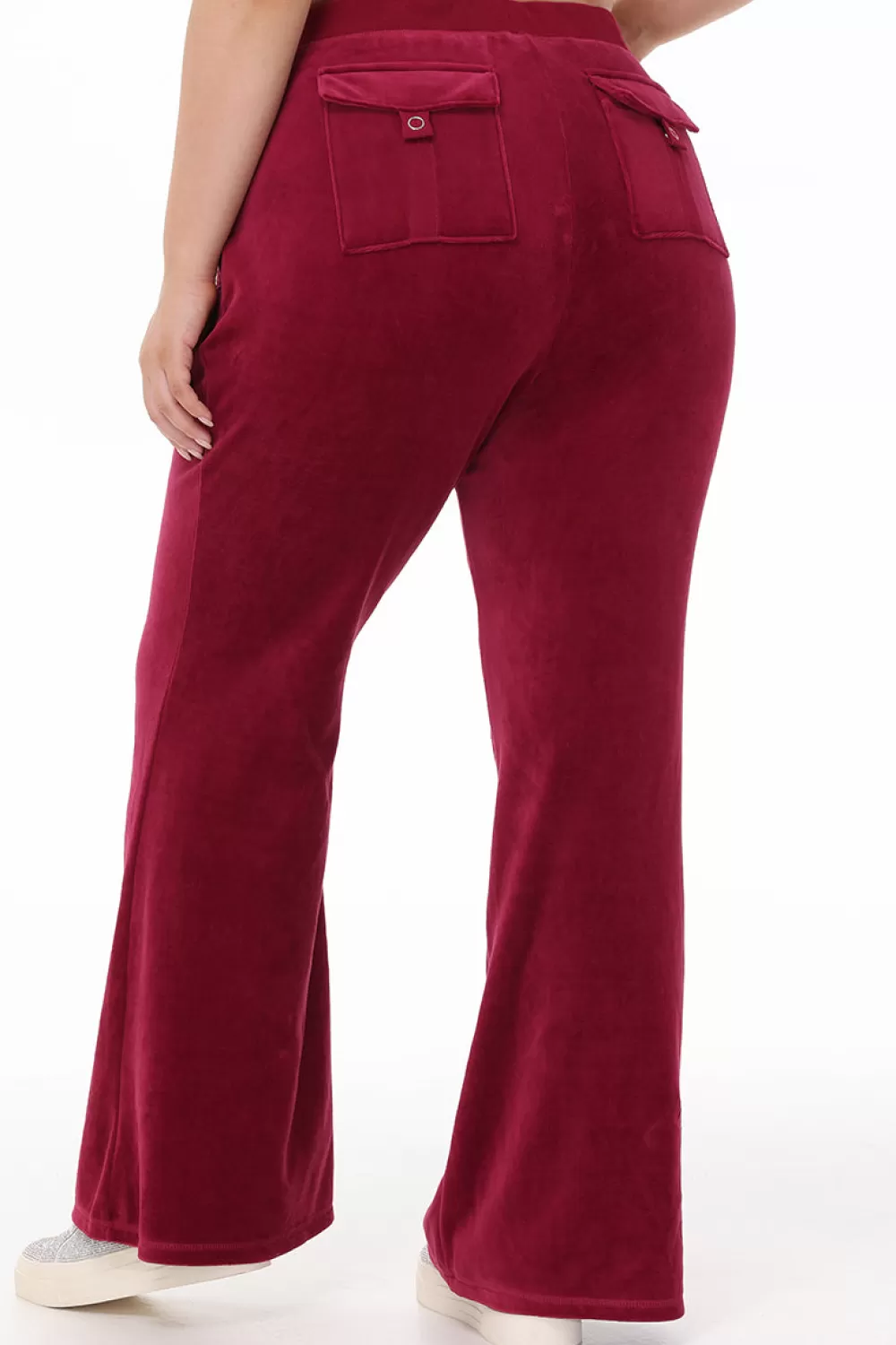 Track Bottoms | Track Pants-Juicy Couture Plus-Size Heritage Cotton Velour Track Pants DarkCrimson