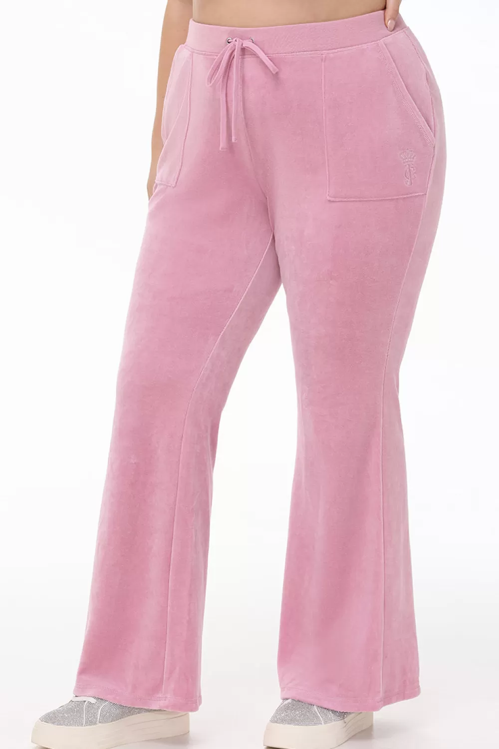 Track Bottoms | Track Pants-Juicy Couture Plus-Size Heritage Cotton Velour Track Pants Rose