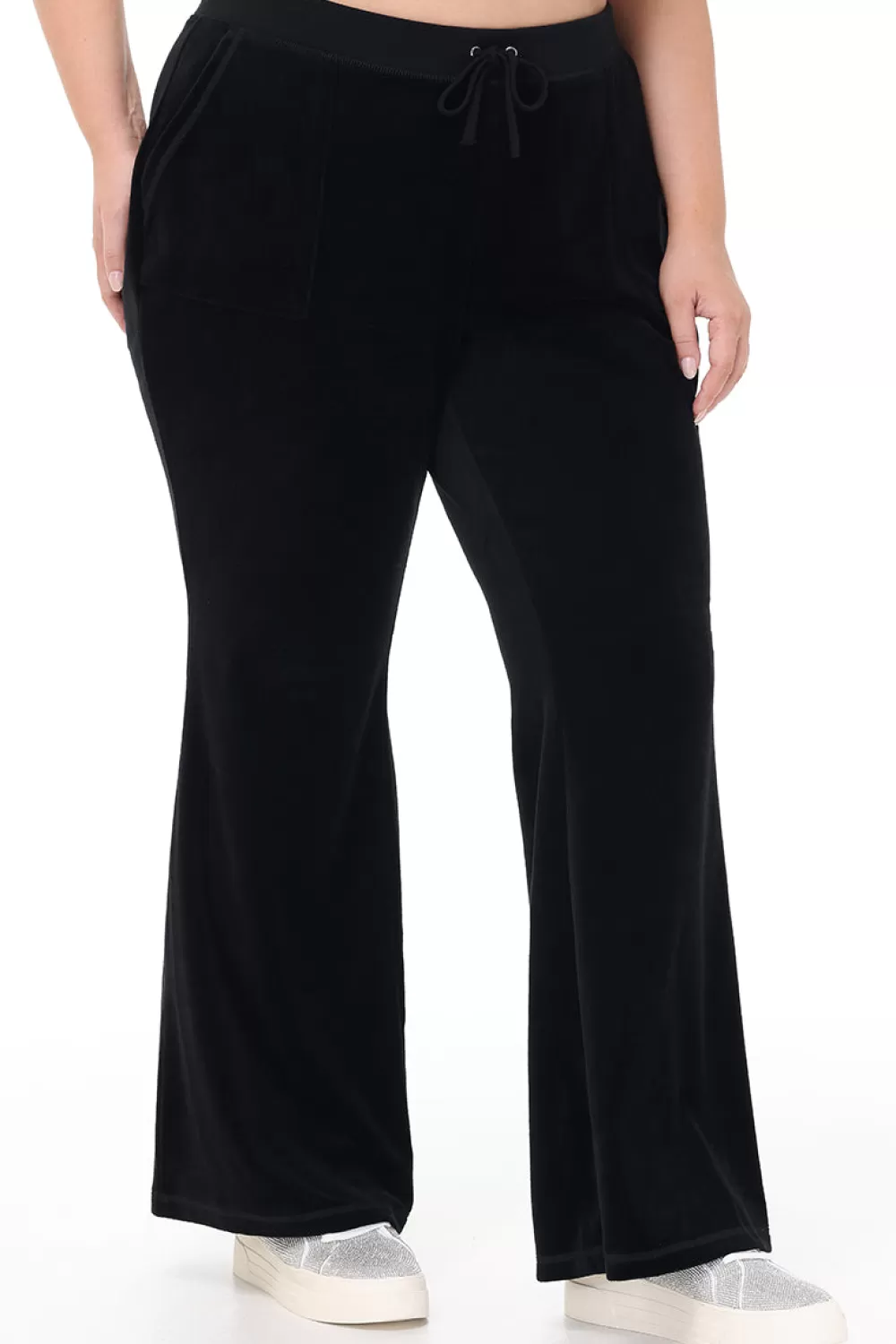 Track Bottoms | Track Pants-Juicy Couture Plus-Size Heritage Cotton Velour Track Pants Liquorice