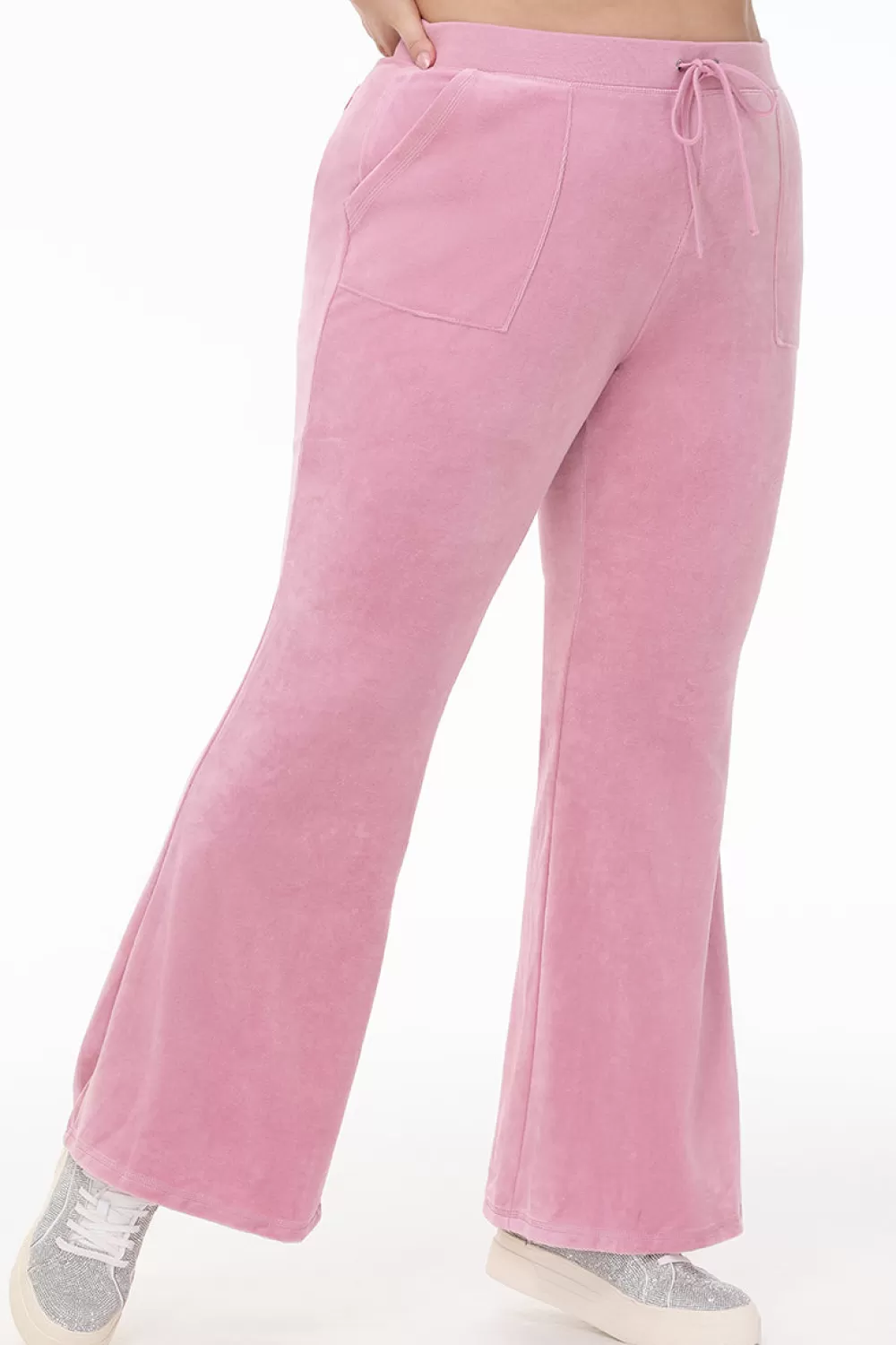 Track Bottoms | Track Pants-Juicy Couture Plus-Size Heritage Cotton Velour Track Pants Rose