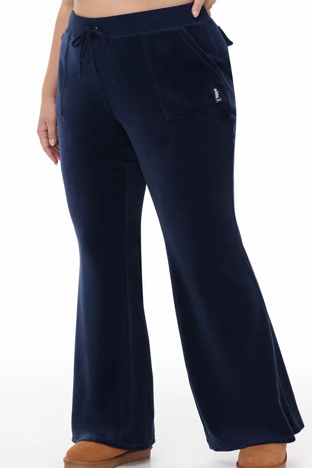Track Bottoms | Track Pants-Juicy Couture Plus-Size Hollywood Scottie Snap Pocket Cotton Velour Track Pants RegalBlue