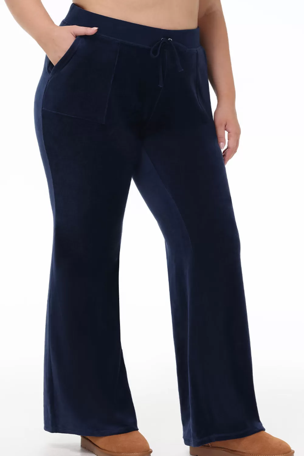 Track Bottoms | Track Pants-Juicy Couture Plus-Size Hollywood Scottie Snap Pocket Cotton Velour Track Pants RegalBlue