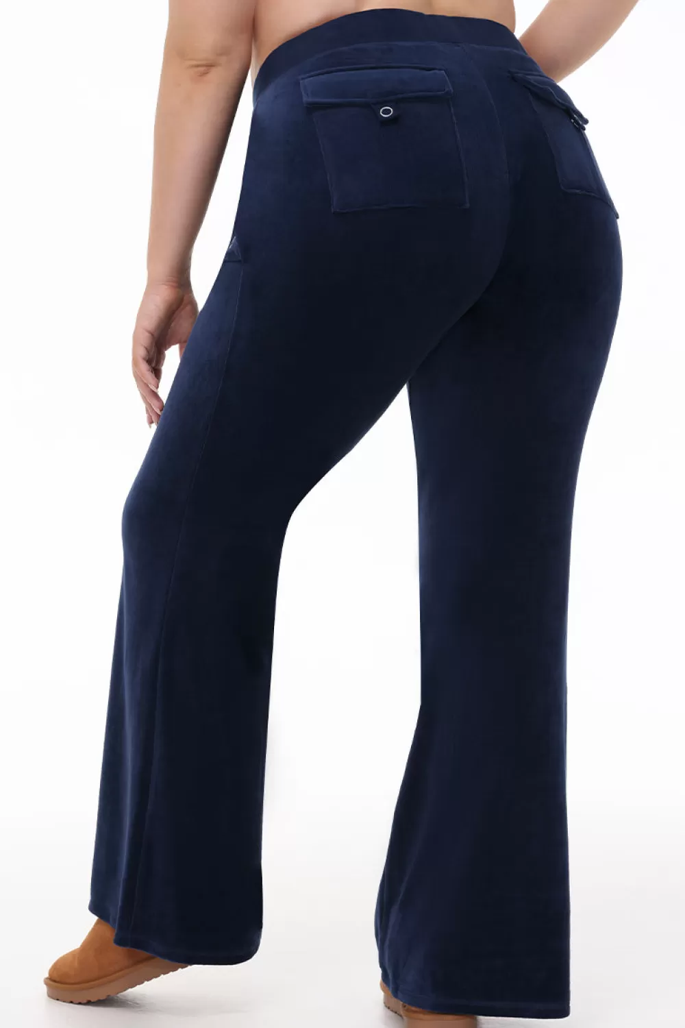 Track Bottoms | Track Pants-Juicy Couture Plus-Size Hollywood Scottie Snap Pocket Cotton Velour Track Pants RegalBlue