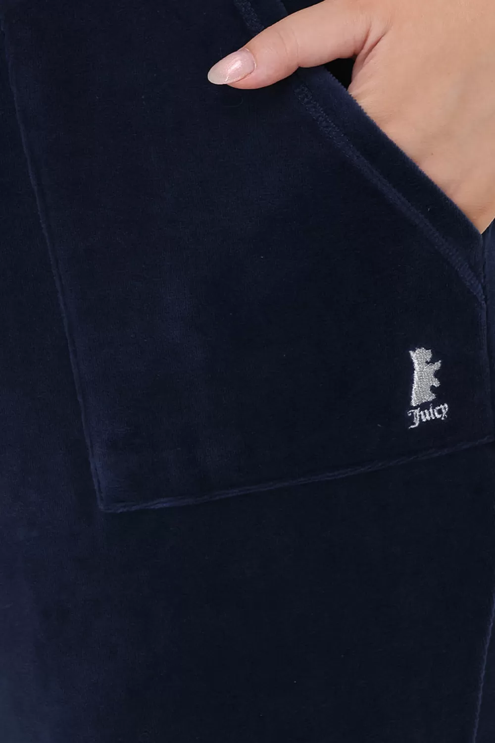 Track Bottoms | Track Pants-Juicy Couture Plus-Size Hollywood Scottie Snap Pocket Cotton Velour Track Pants RegalBlue