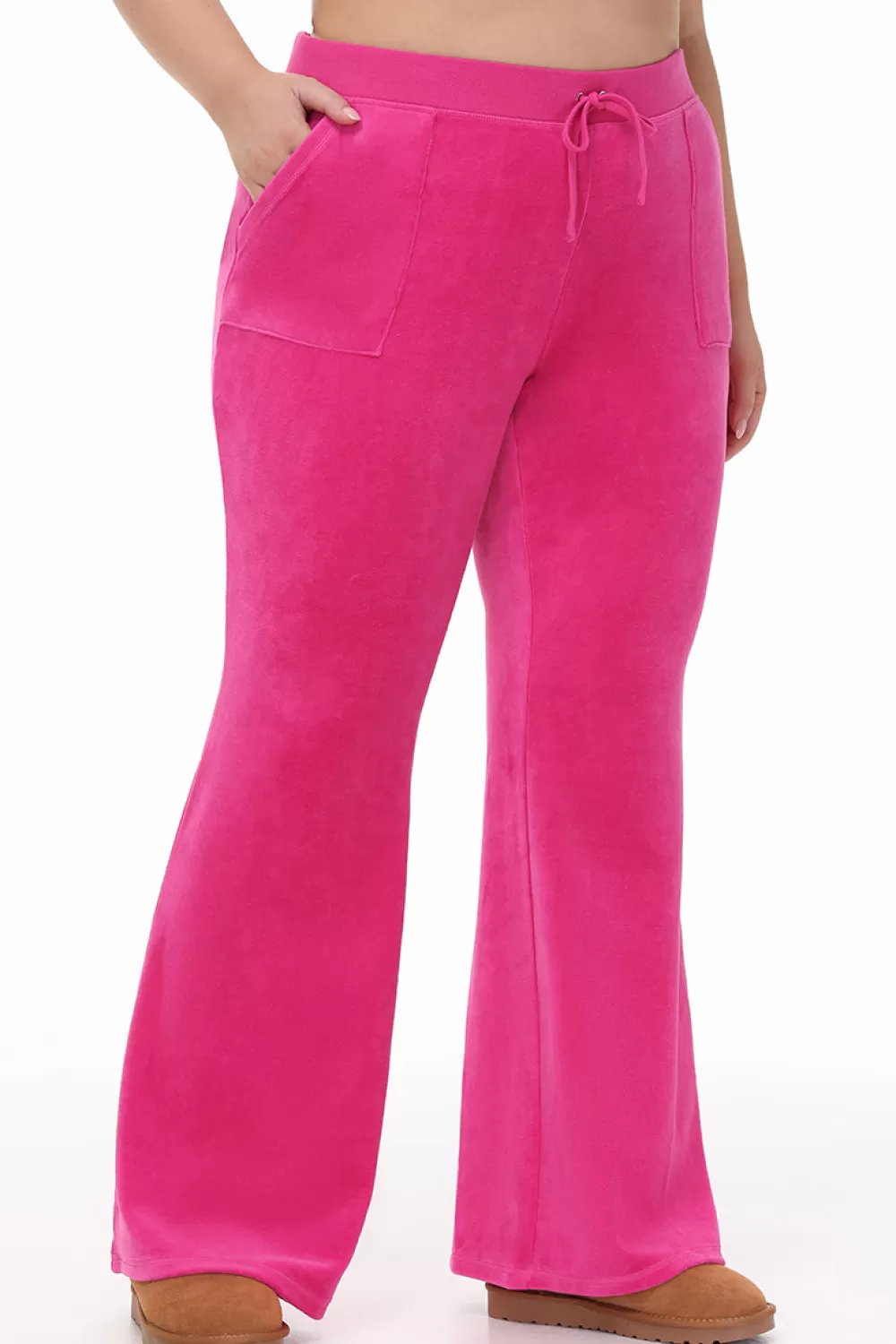 Track Bottoms | Track Pants-Juicy Couture Plus-Size Hollywood Scottie Snap Pocket Velour Track Pants FreeLove