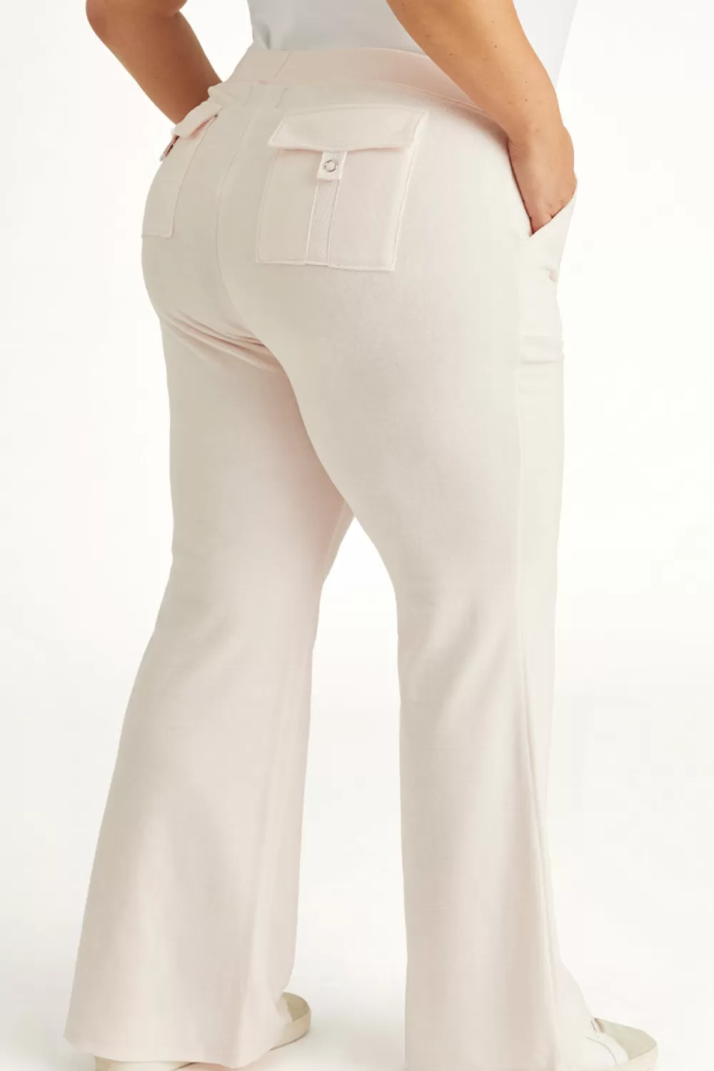 Track Bottoms | Track Pants-Juicy Couture Plus-Size Hollywood Snap Pocket Cotton Velour Track Pants SoftGlow