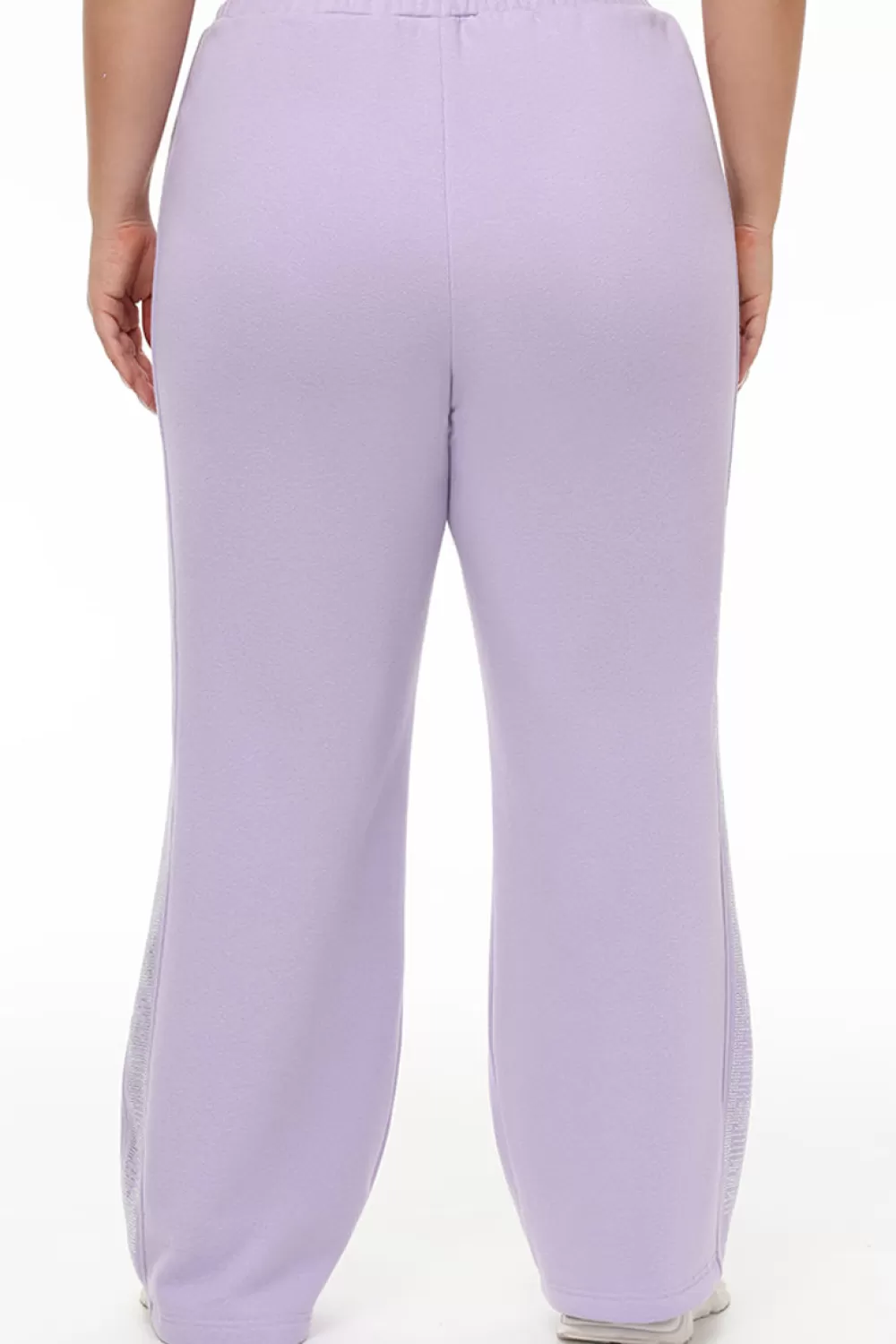 Plus-Size-Juicy Couture Plus-Size Wide Leg Fleece Pant With Side Bling OrchidPetal