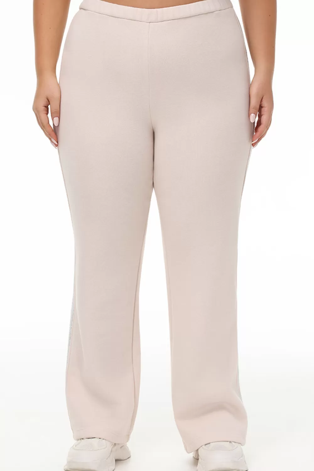 Plus-Size-Juicy Couture Plus-Size Wide Leg Fleece Pant With Side Bling Crystal