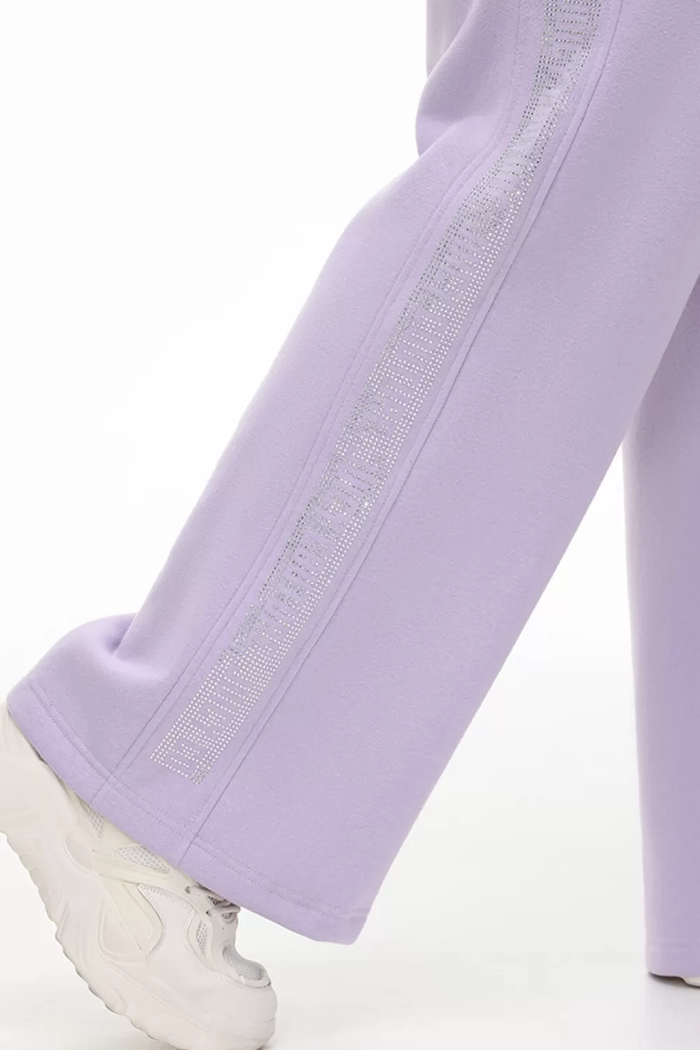 Plus-Size-Juicy Couture Plus-Size Wide Leg Fleece Pant With Side Bling OrchidPetal