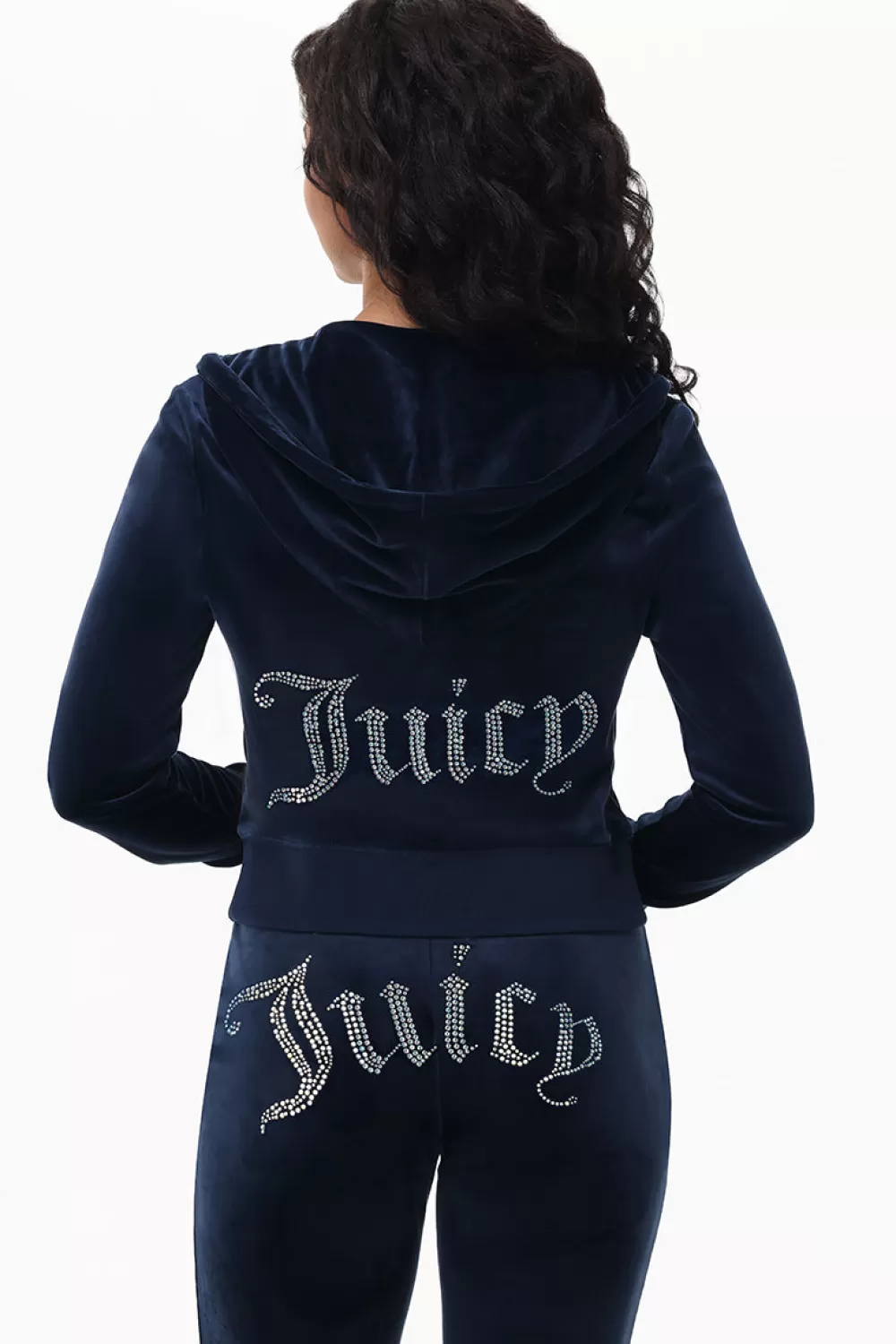 Hoodies & Jackets-Juicy Couture Technicolor Big Bling Velour Hoodie RegalBlue/BlueBling