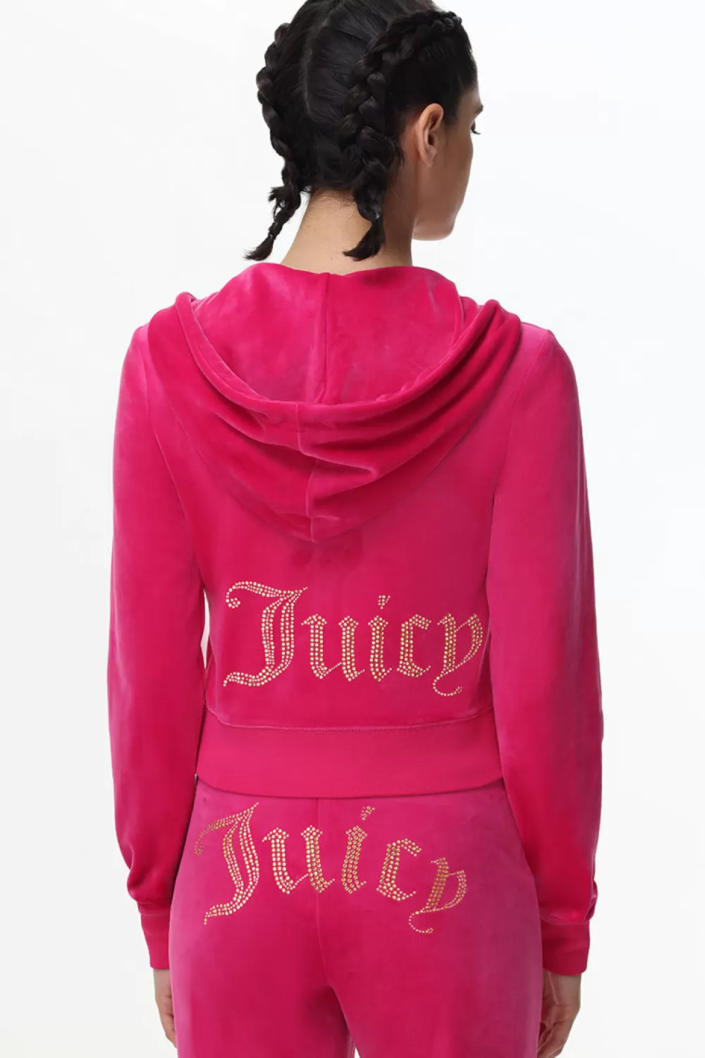 Hoodies & Jackets-Juicy Couture Technicolor Big Bling Velour Hoodie FreeLove/BlueBling