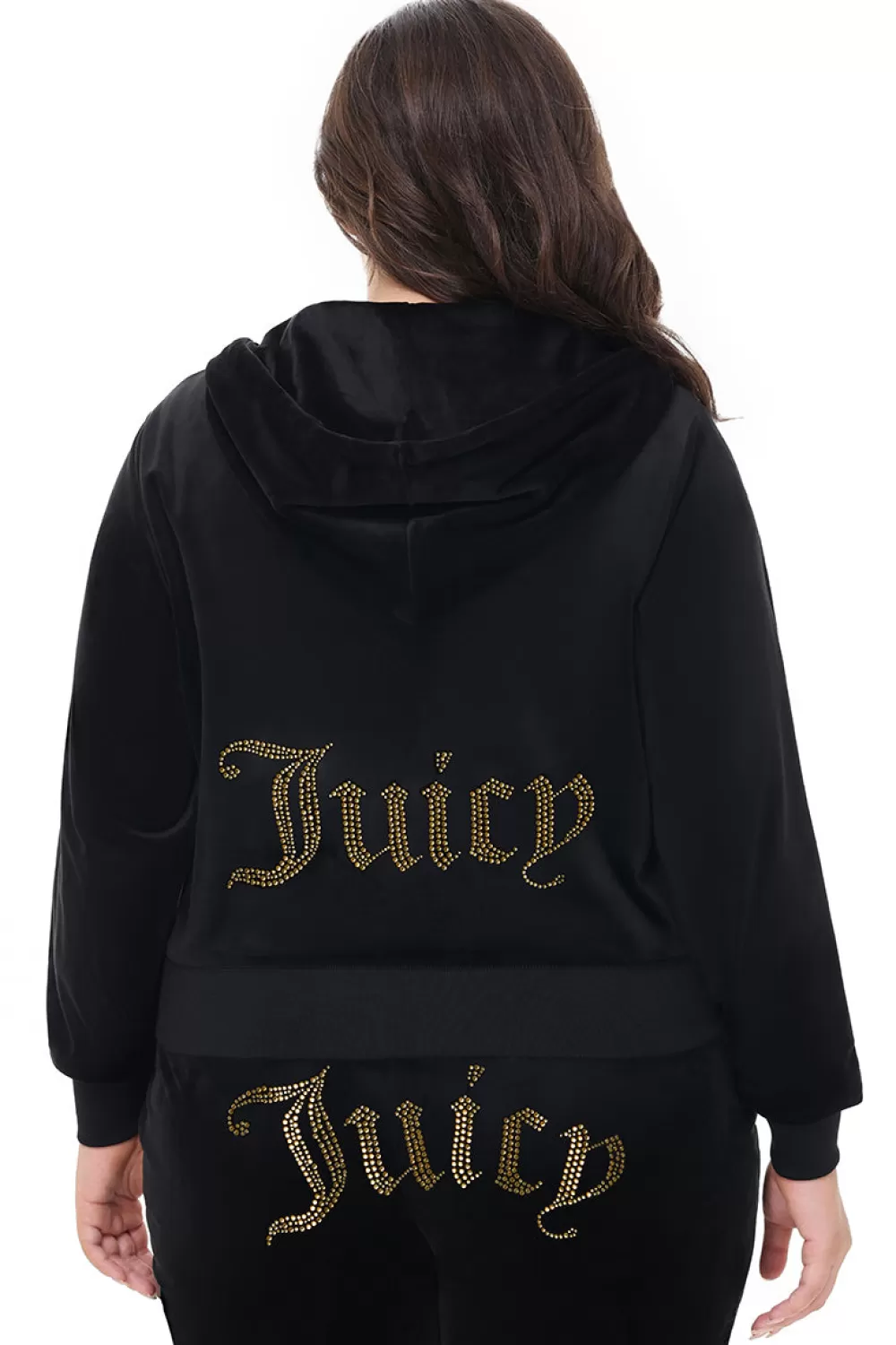 Hoodies & Jackets-Juicy Couture Technicolor Big Bling Velour Hoodie Liquorice/BlueBling