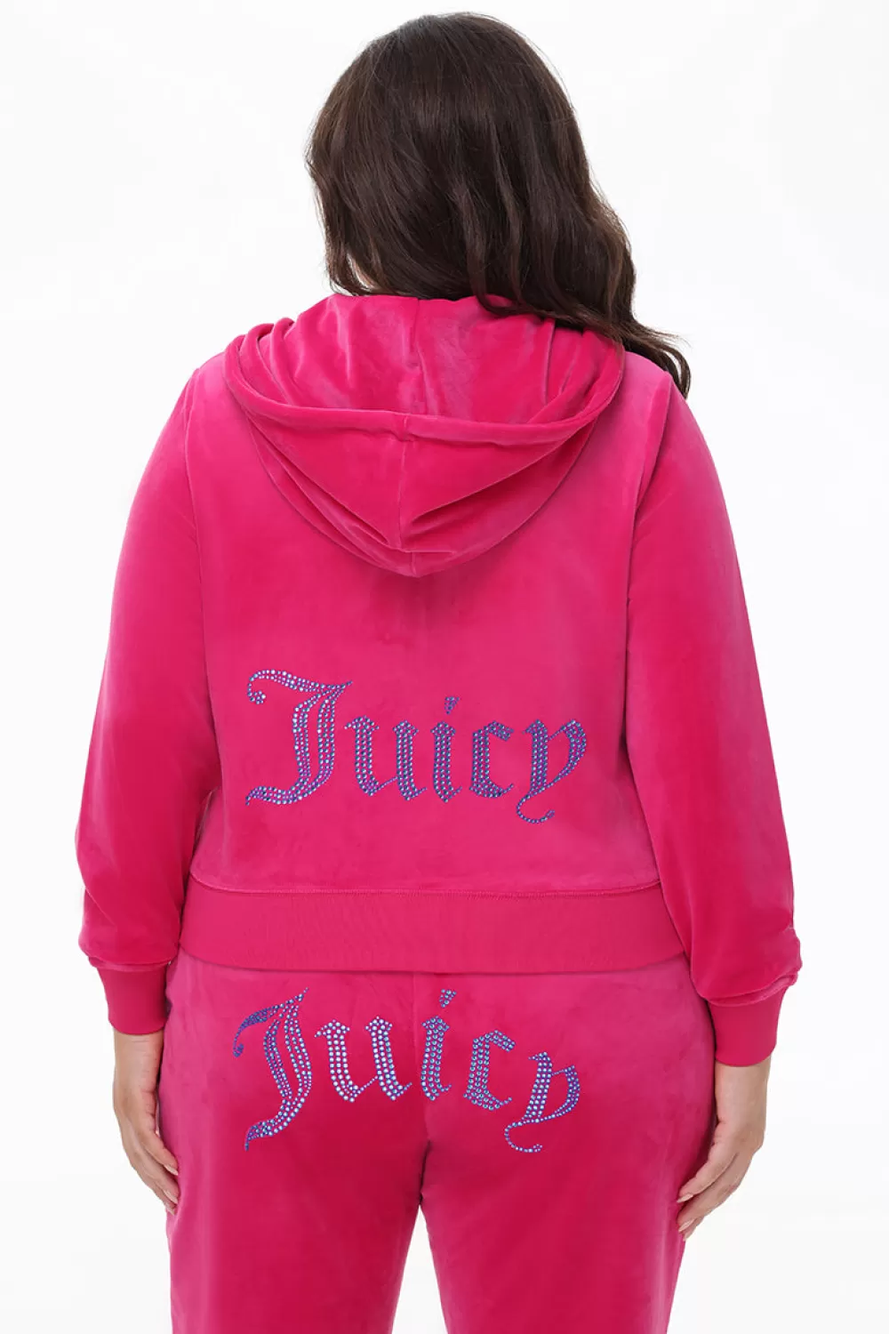 Hoodies & Jackets-Juicy Couture Technicolor Big Bling Velour Hoodie FreeLove/BlueBling