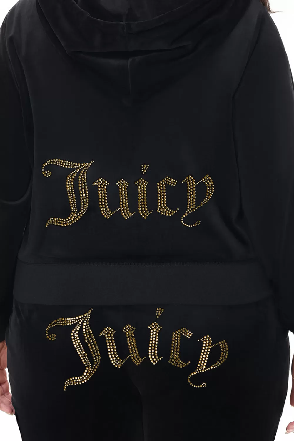 Hoodies & Jackets-Juicy Couture Technicolor Big Bling Velour Hoodie Liquorice/BlueBling