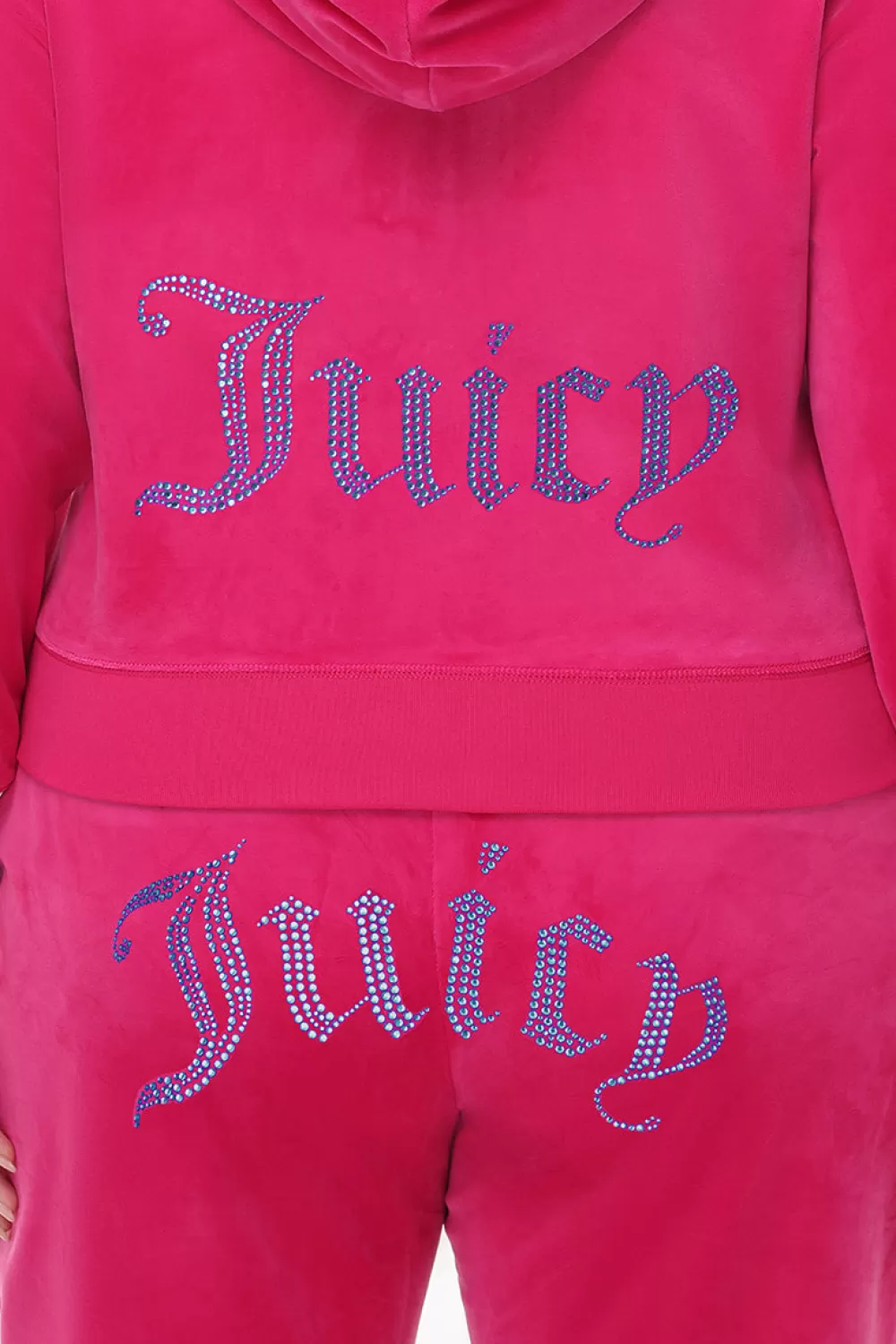 Hoodies & Jackets-Juicy Couture Technicolor Big Bling Velour Hoodie FreeLove/BlueBling