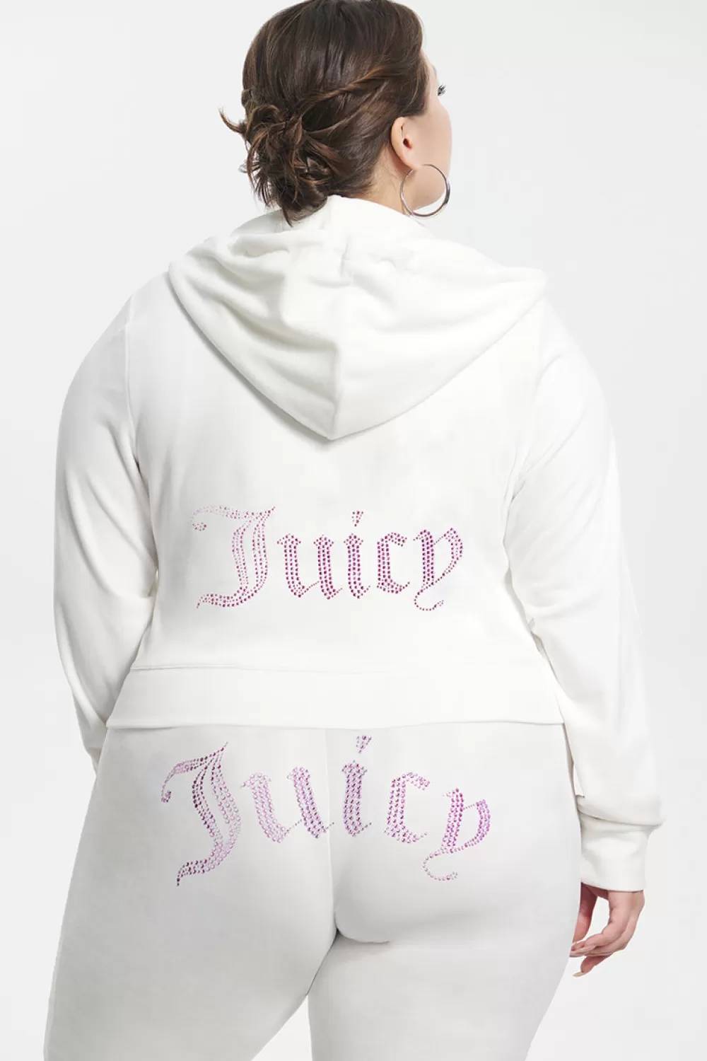 Hoodies & Jackets-Juicy Couture Technicolor Big Bling Velour Hoodie Angel/BlueBling