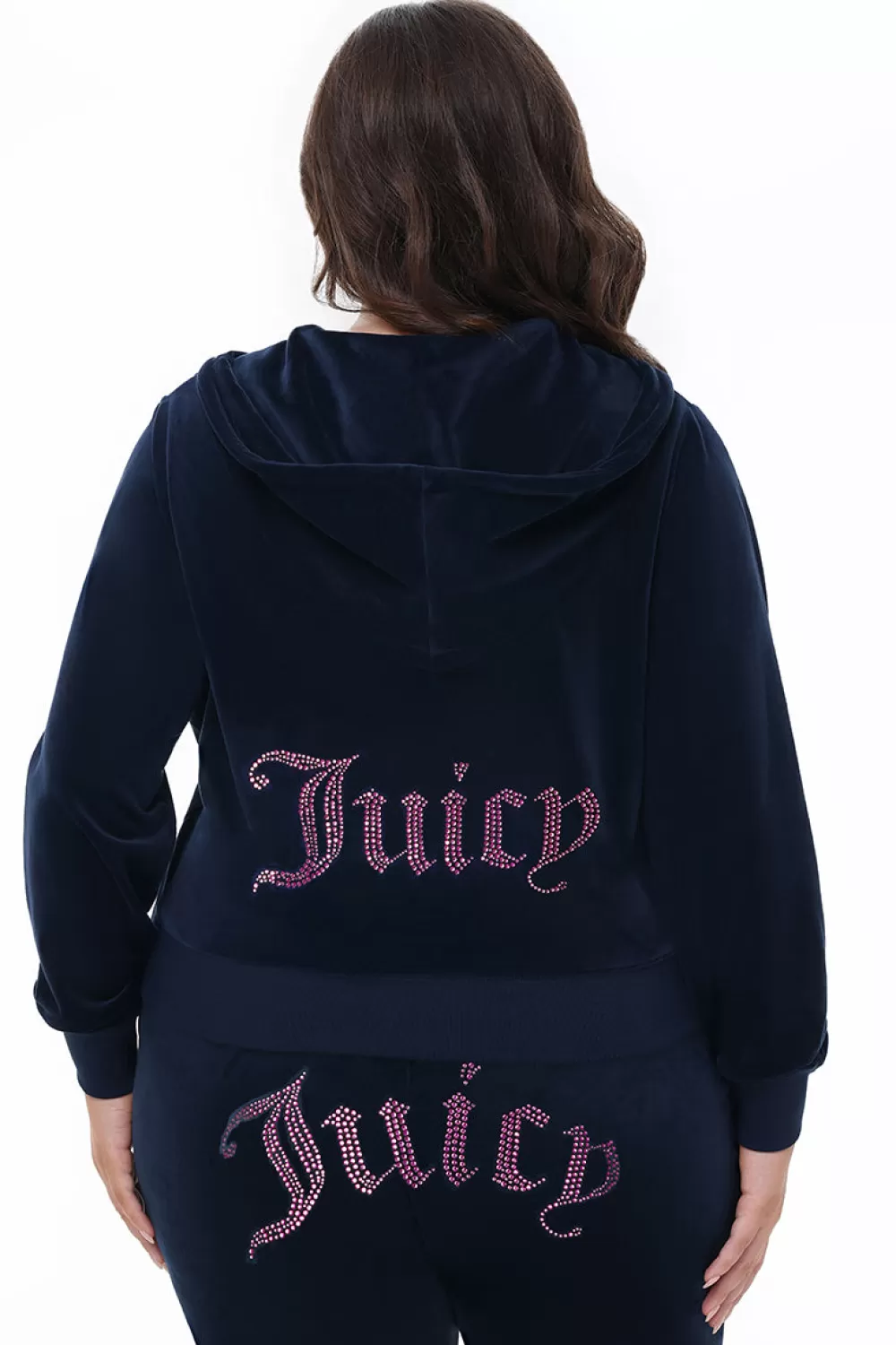 Hoodies & Jackets-Juicy Couture Technicolor Big Bling Velour Hoodie RegalBlue/BlueBling