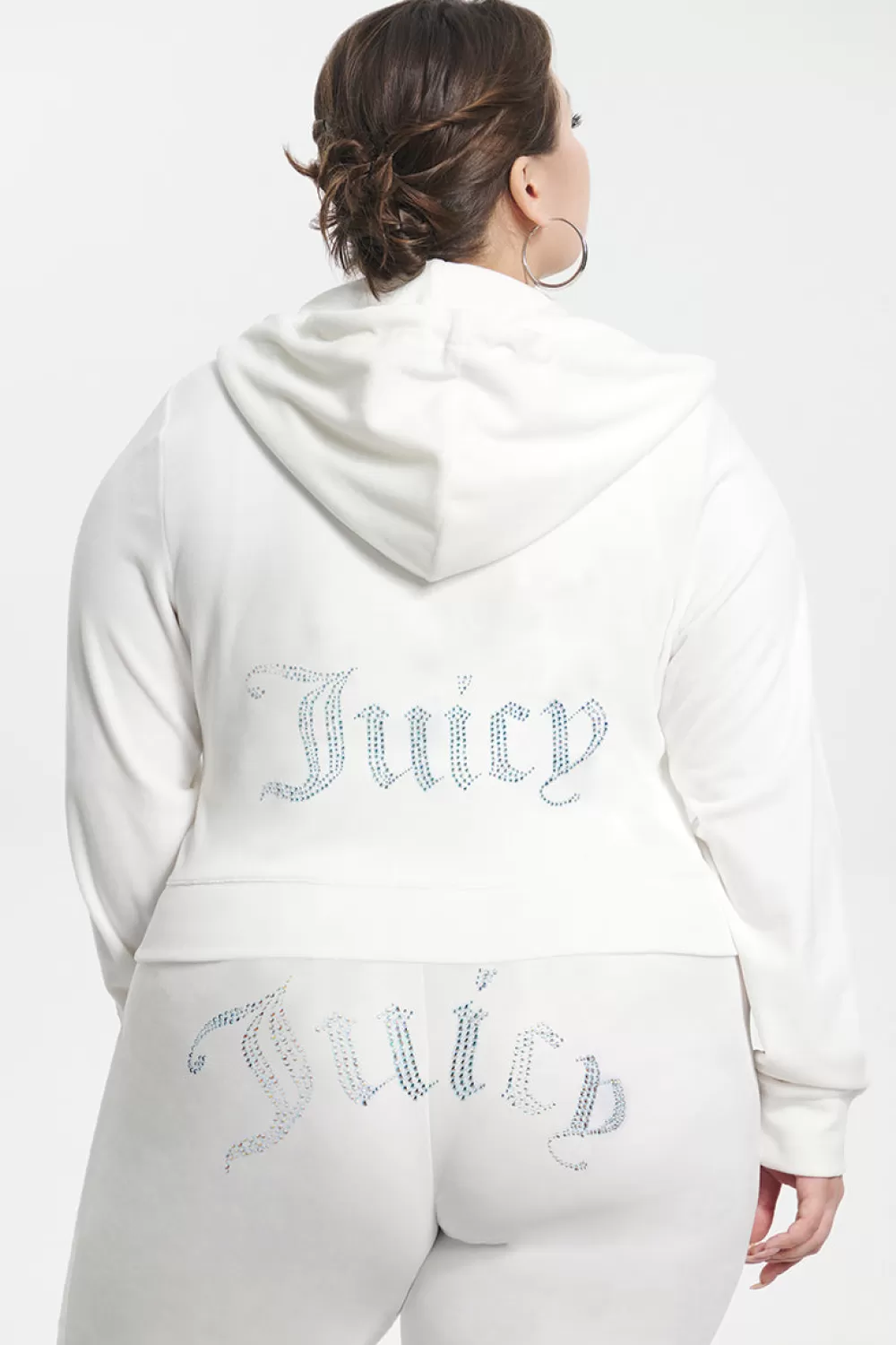 Hoodies & Jackets-Juicy Couture Technicolor Big Bling Velour Hoodie Angel/BlueBling