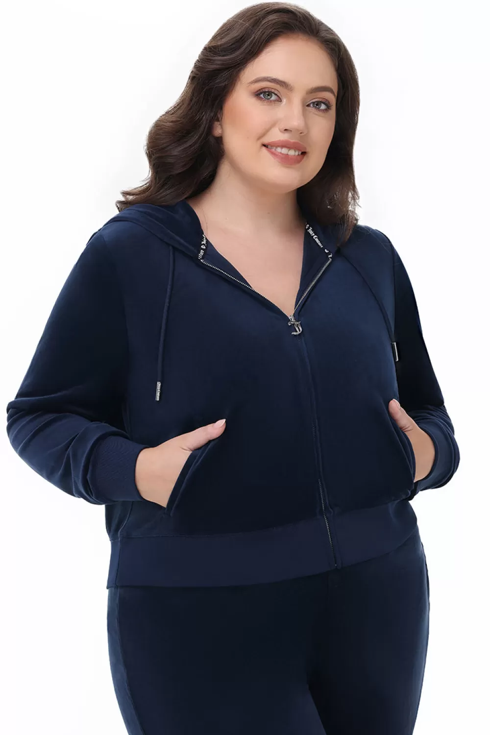 Hoodies & Jackets-Juicy Couture Technicolor Big Bling Velour Hoodie RegalBlue/BlueBling