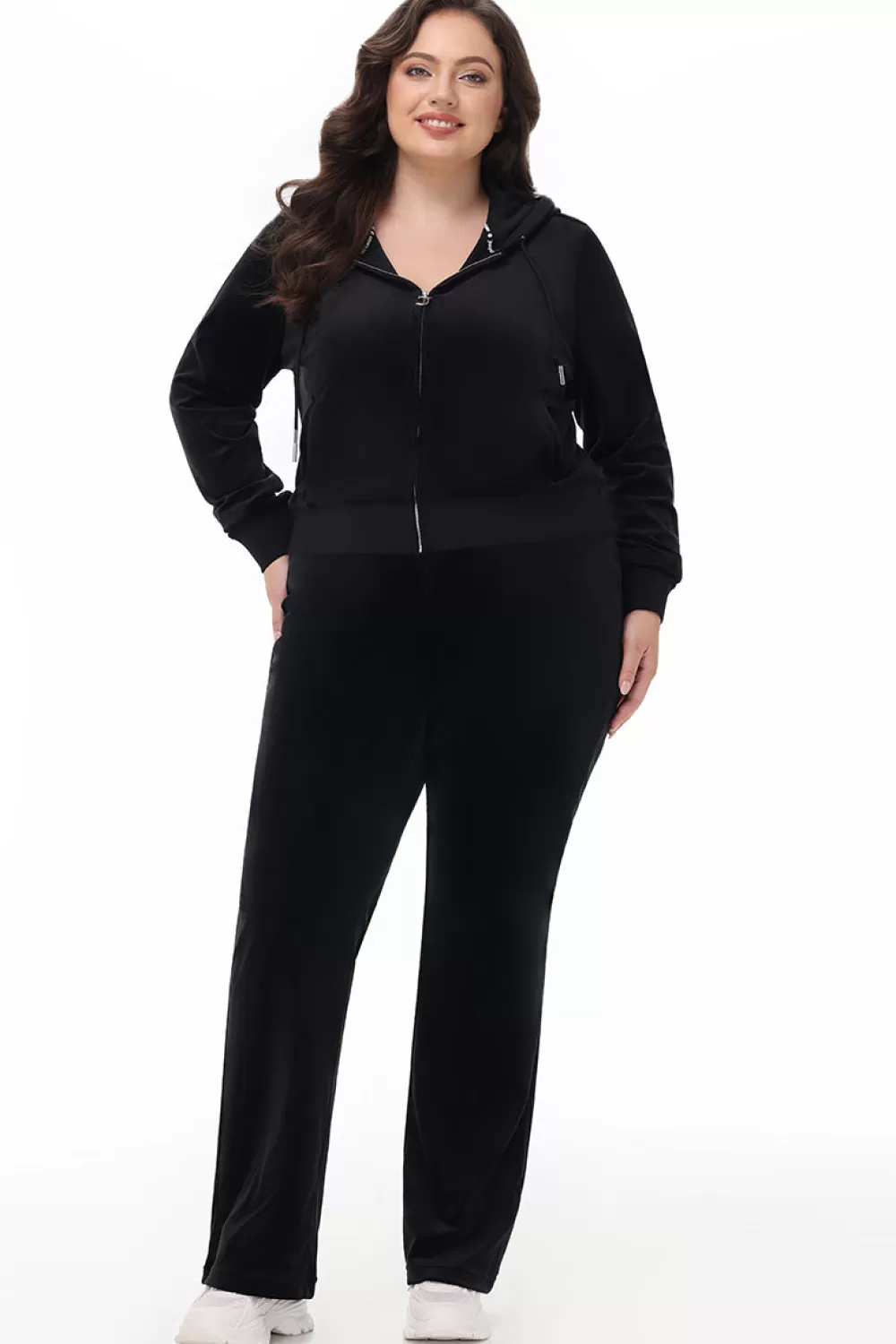 Hoodies & Jackets-Juicy Couture Technicolor Big Bling Velour Hoodie Liquorice/BlueBling