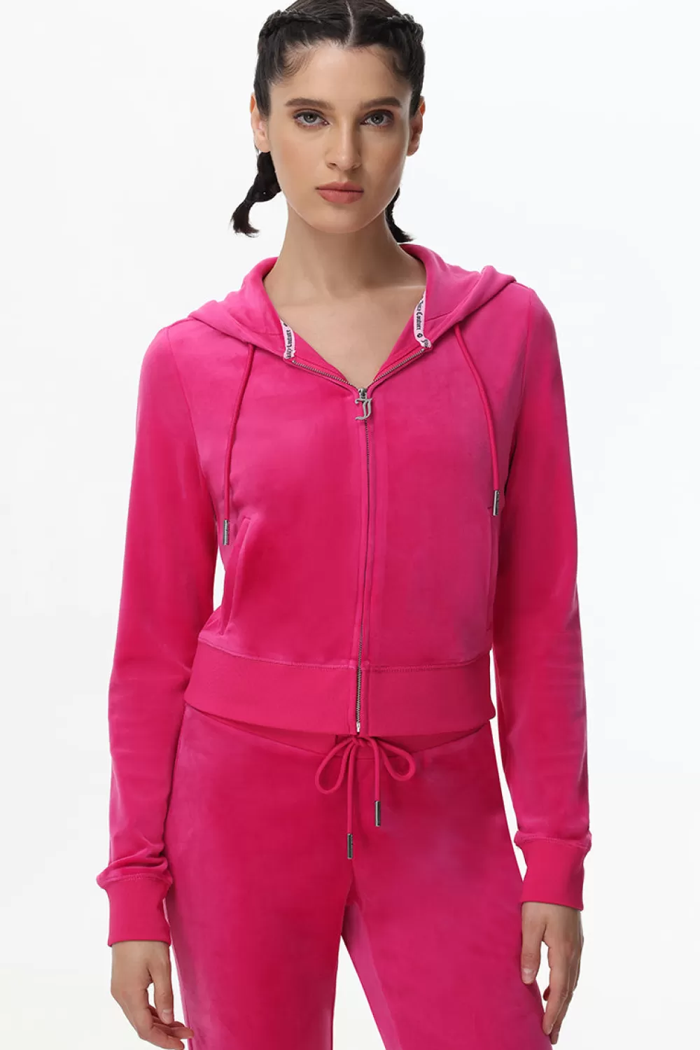 Hoodies & Jackets-Juicy Couture Technicolor Big Bling Velour Hoodie FreeLove/BlueBling