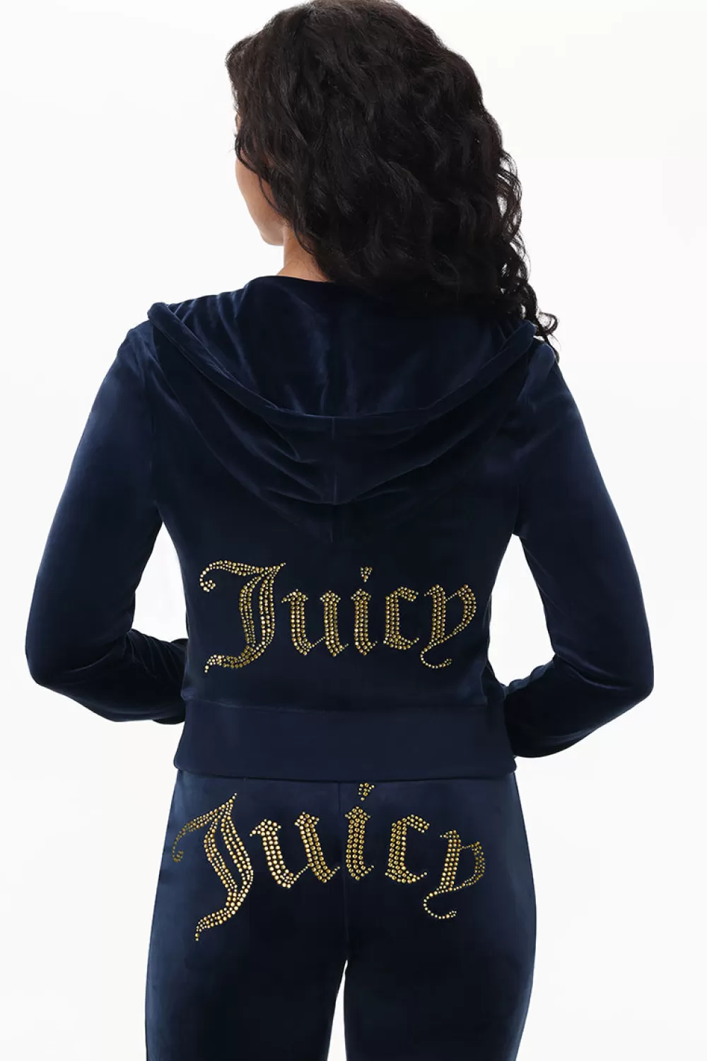 Hoodies & Jackets-Juicy Couture Technicolor Big Bling Velour Hoodie RegalBlue/BlueBling