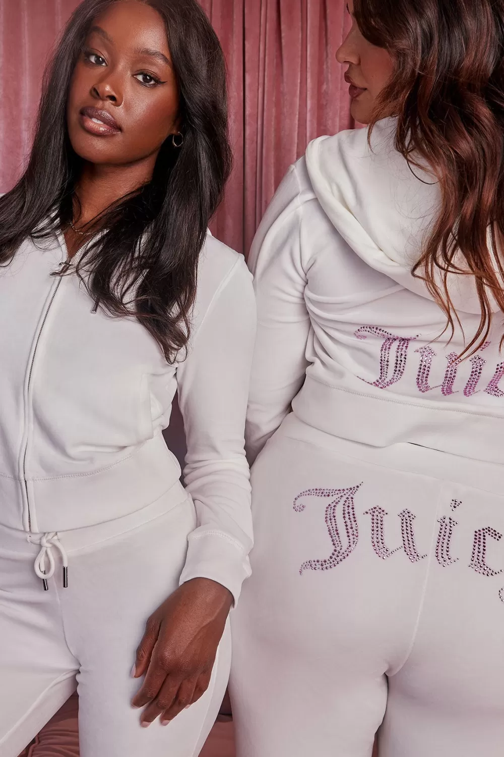 Hoodies & Jackets-Juicy Couture Technicolor Big Bling Velour Hoodie Angel/BlueBling
