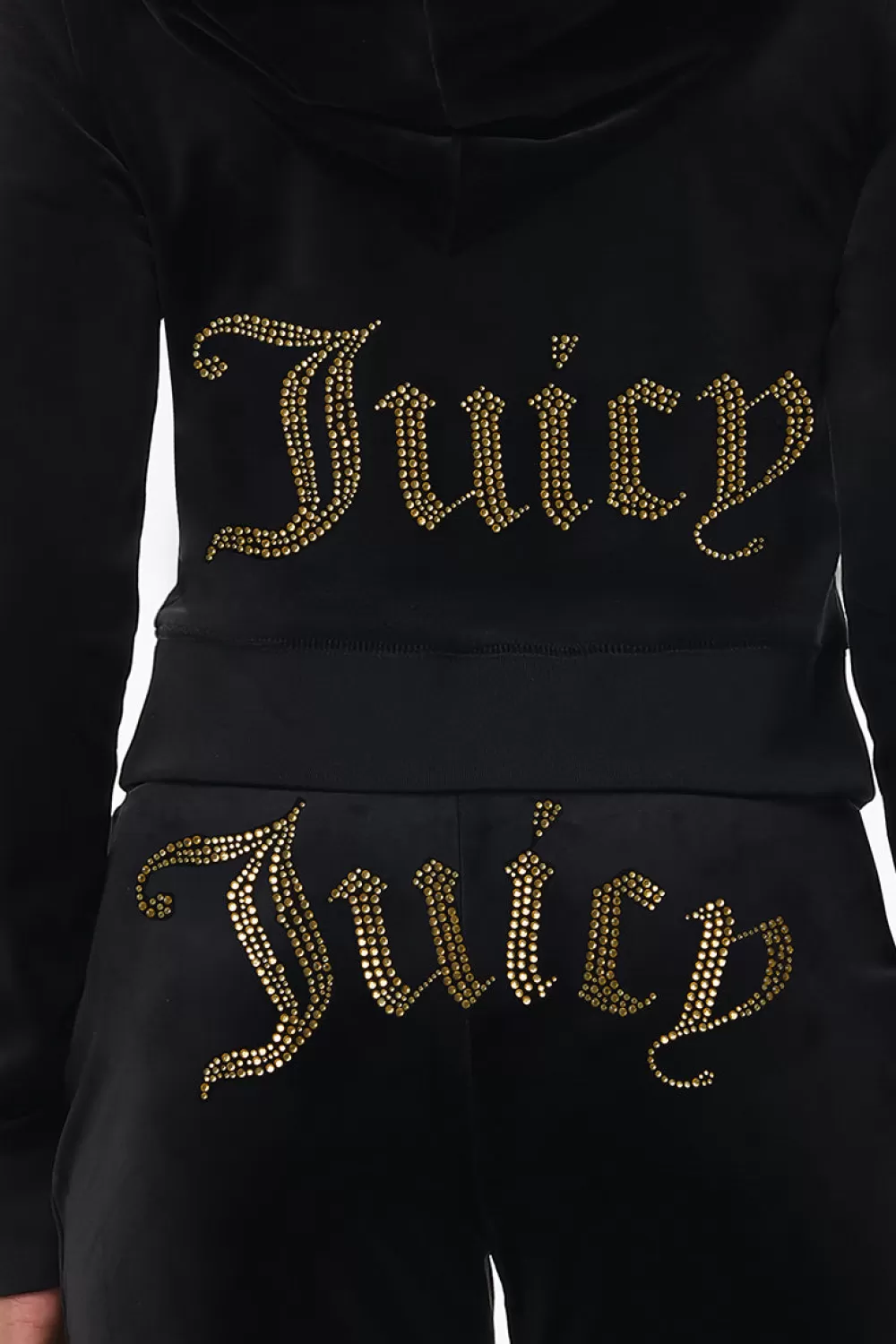 Hoodies & Jackets-Juicy Couture Technicolor Big Bling Velour Hoodie Liquorice/BlueBling