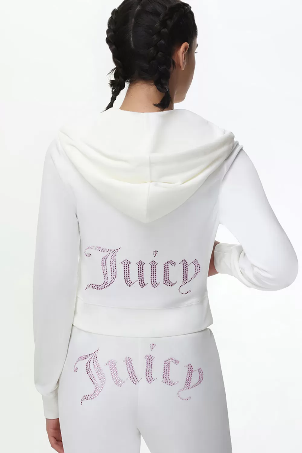 Hoodies & Jackets-Juicy Couture Technicolor Big Bling Velour Hoodie Angel/BlueBling