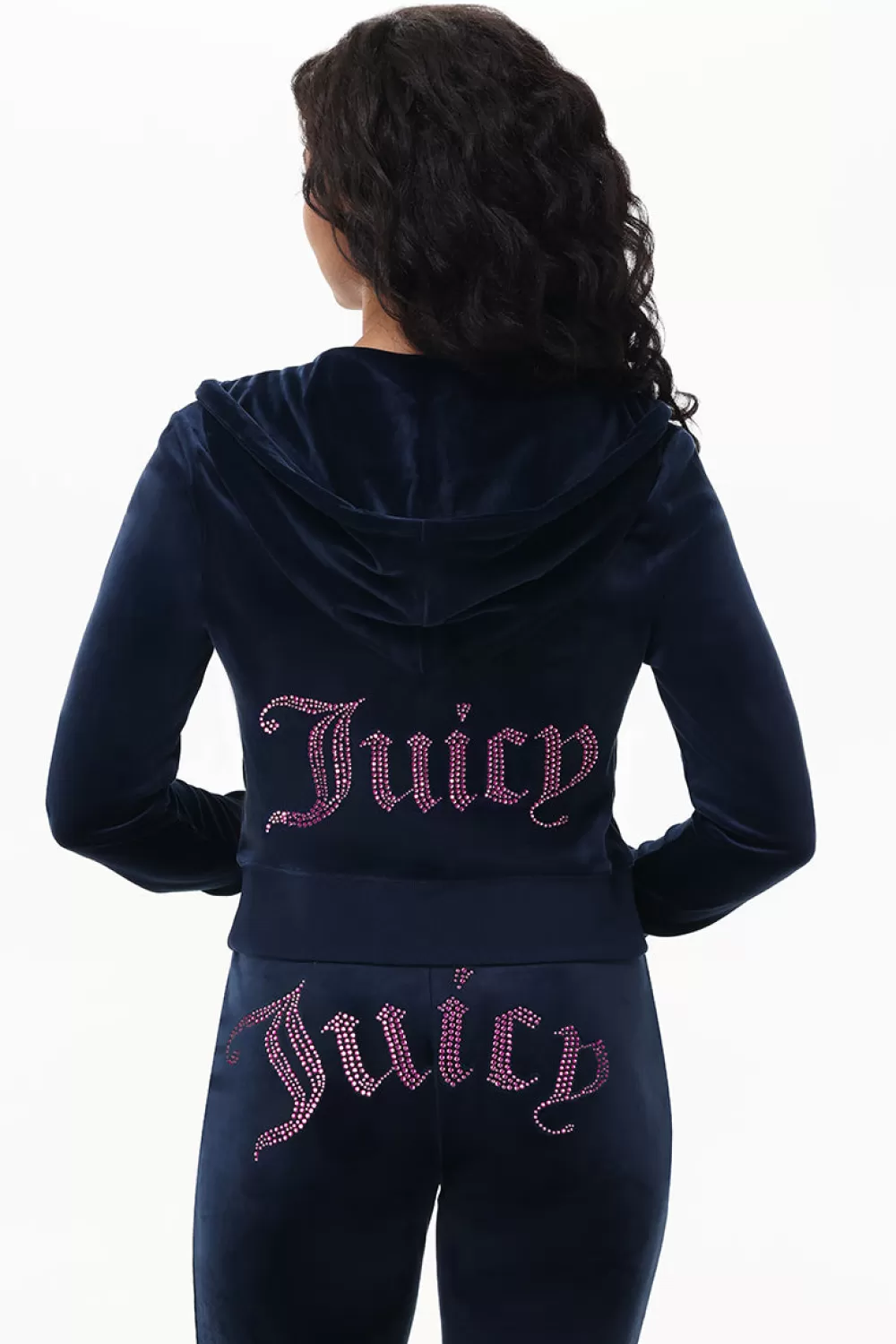 Hoodies & Jackets-Juicy Couture Technicolor Big Bling Velour Hoodie RegalBlue/BlueBling