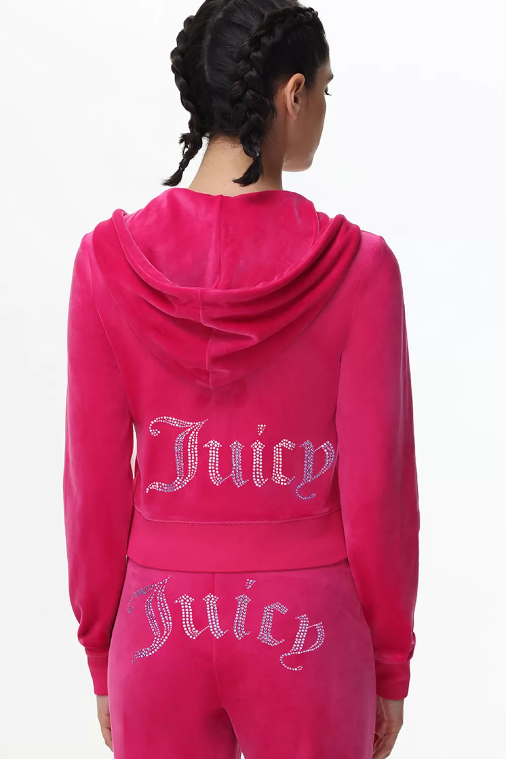 Hoodies & Jackets-Juicy Couture Technicolor Big Bling Velour Hoodie FreeLove/BlueBling
