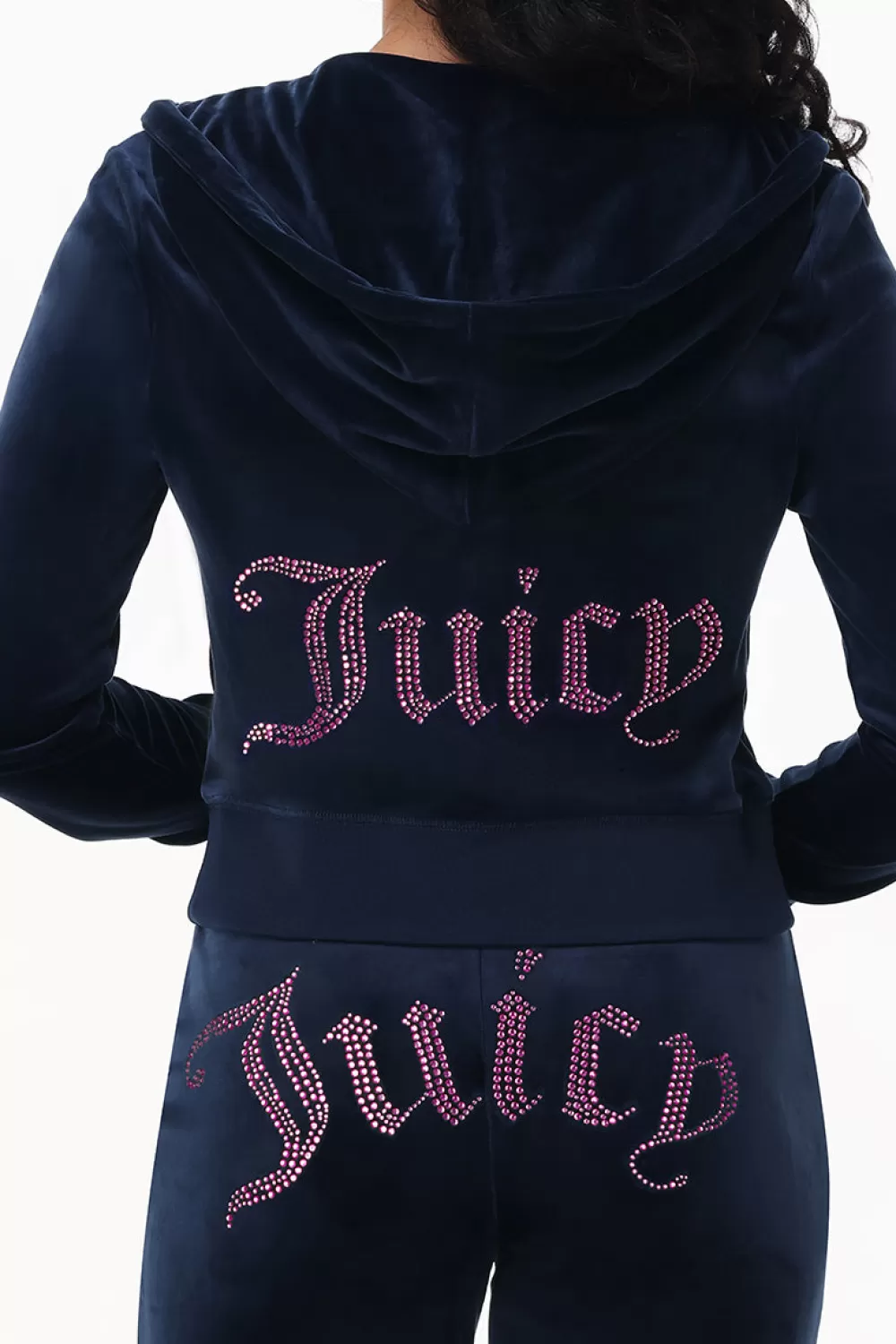 Hoodies & Jackets-Juicy Couture Technicolor Big Bling Velour Hoodie RegalBlue/BlueBling