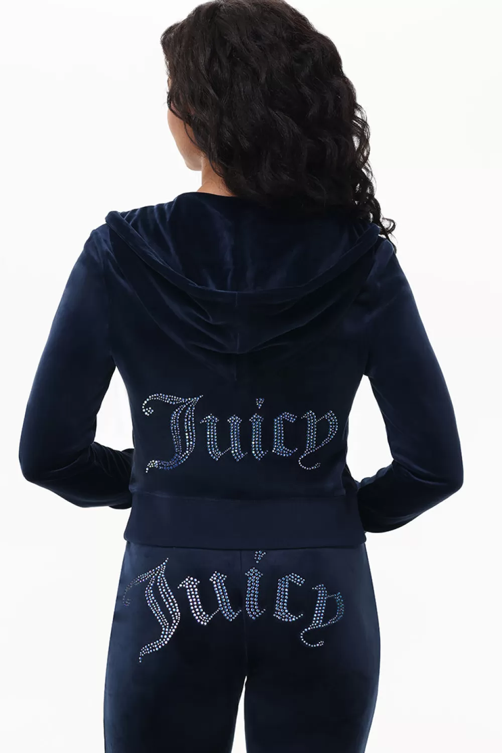 Hoodies & Jackets-Juicy Couture Technicolor Big Bling Velour Hoodie RegalBlue/BlueBling