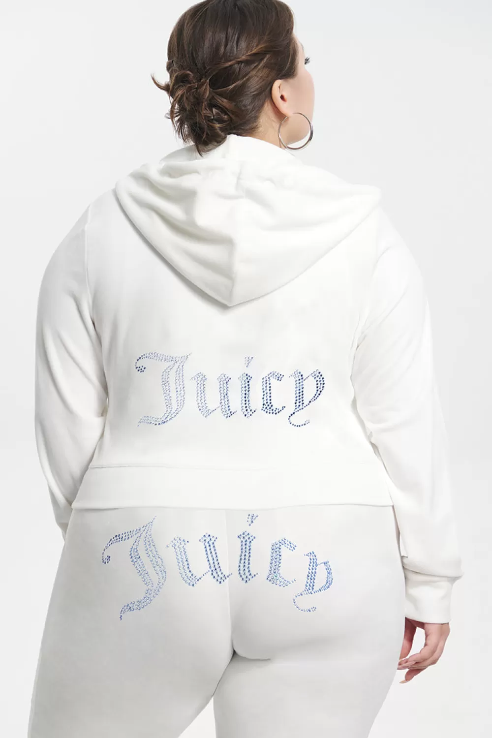 Hoodies & Jackets-Juicy Couture Technicolor Big Bling Velour Hoodie Angel/BlueBling