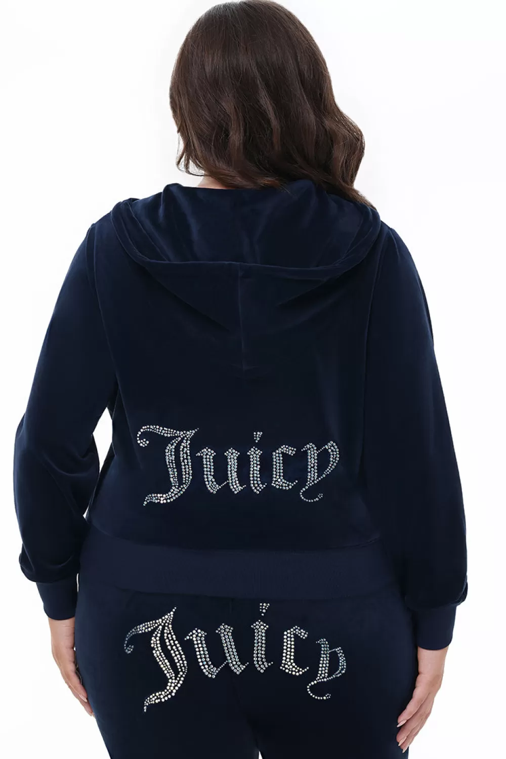 Hoodies & Jackets-Juicy Couture Technicolor Big Bling Velour Hoodie RegalBlue/BlueBling
